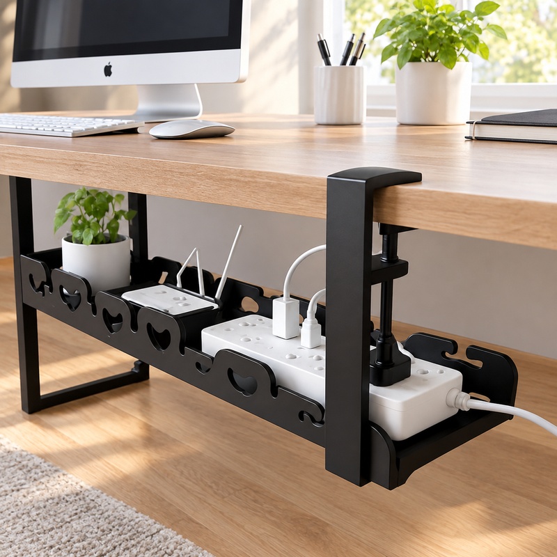 Cable Tray Under Desk - Metalowa taca pod biurkiem do przechowywania