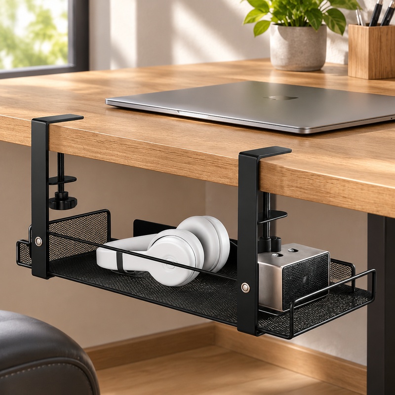 Cable Tray Under Desk - Stalowa półka pod biurkiem do zarządzania