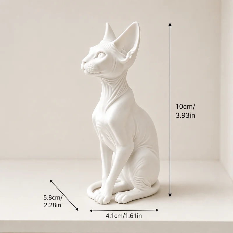 Cubicle Shelf Organizer - Figurka bezwłosego kota wykonana w technologii