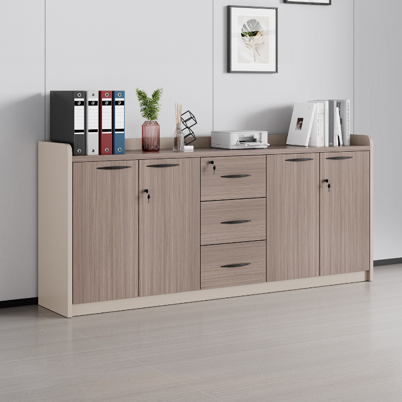 Credenza Office Storage - F*-Nowoczesna Drewniana Niska Szafka Biurowa z