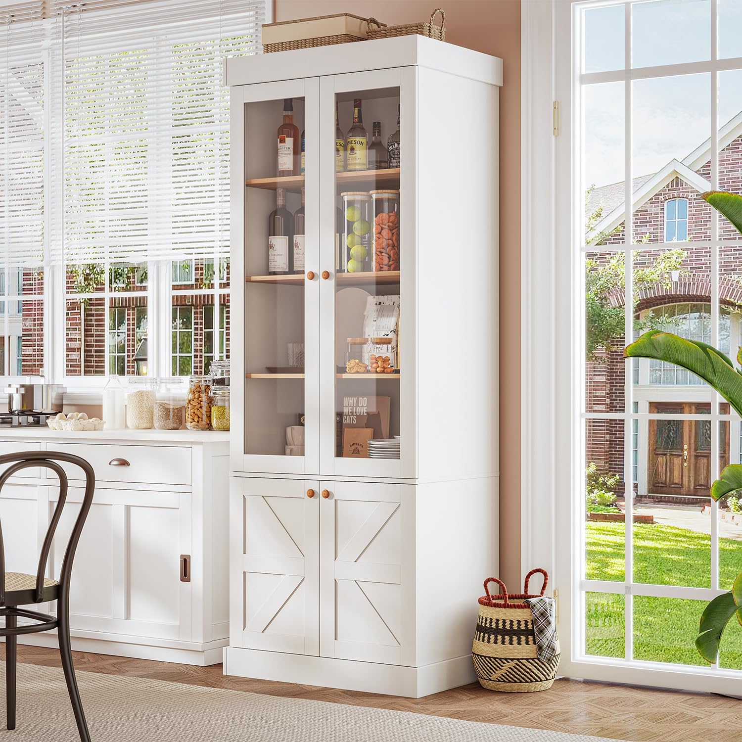 Credenza Office Storage - Wysokie regały w stylu farmhouse, szafka