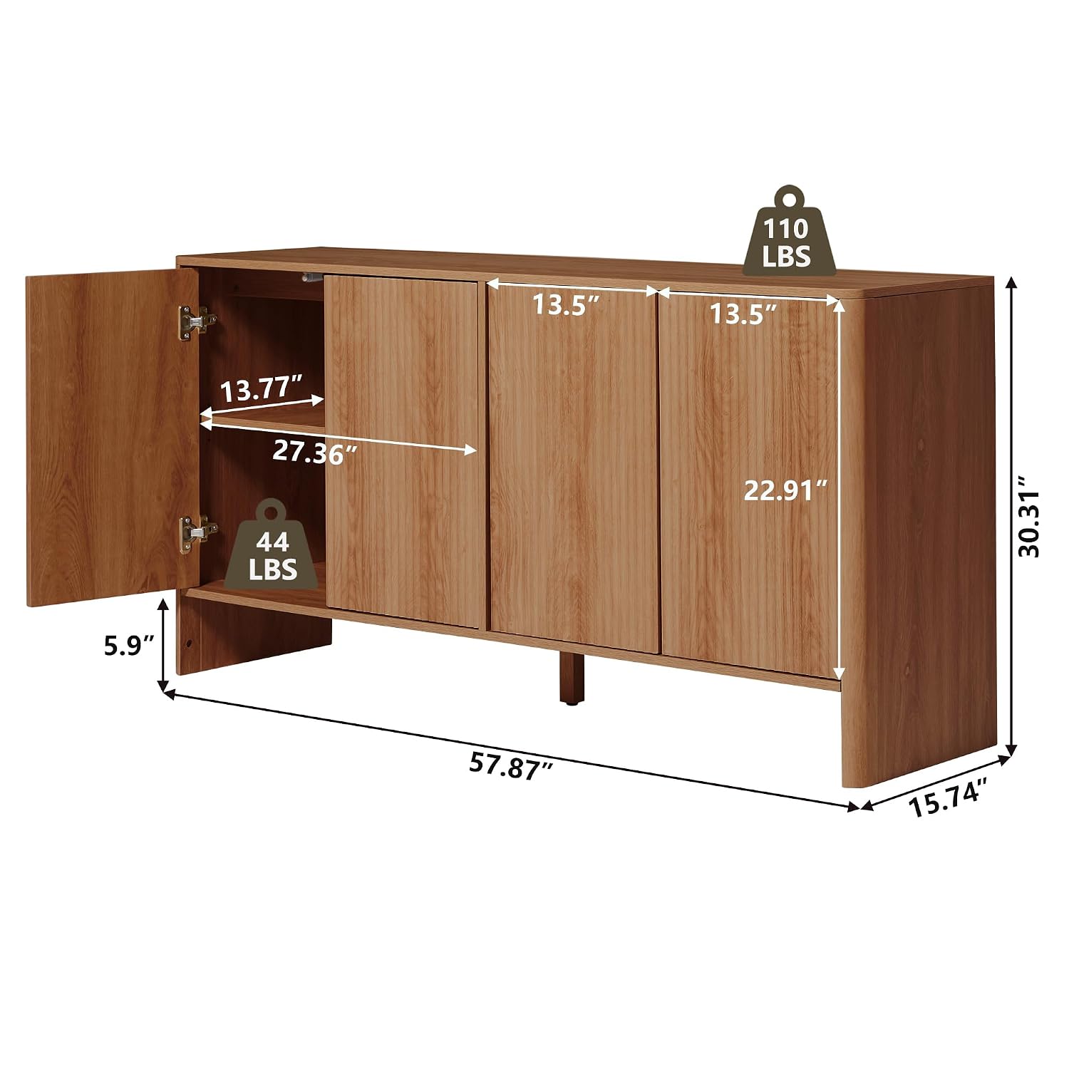 Szafka boczna z drewna orzecho – Credenza Office Storage recenzja i cena