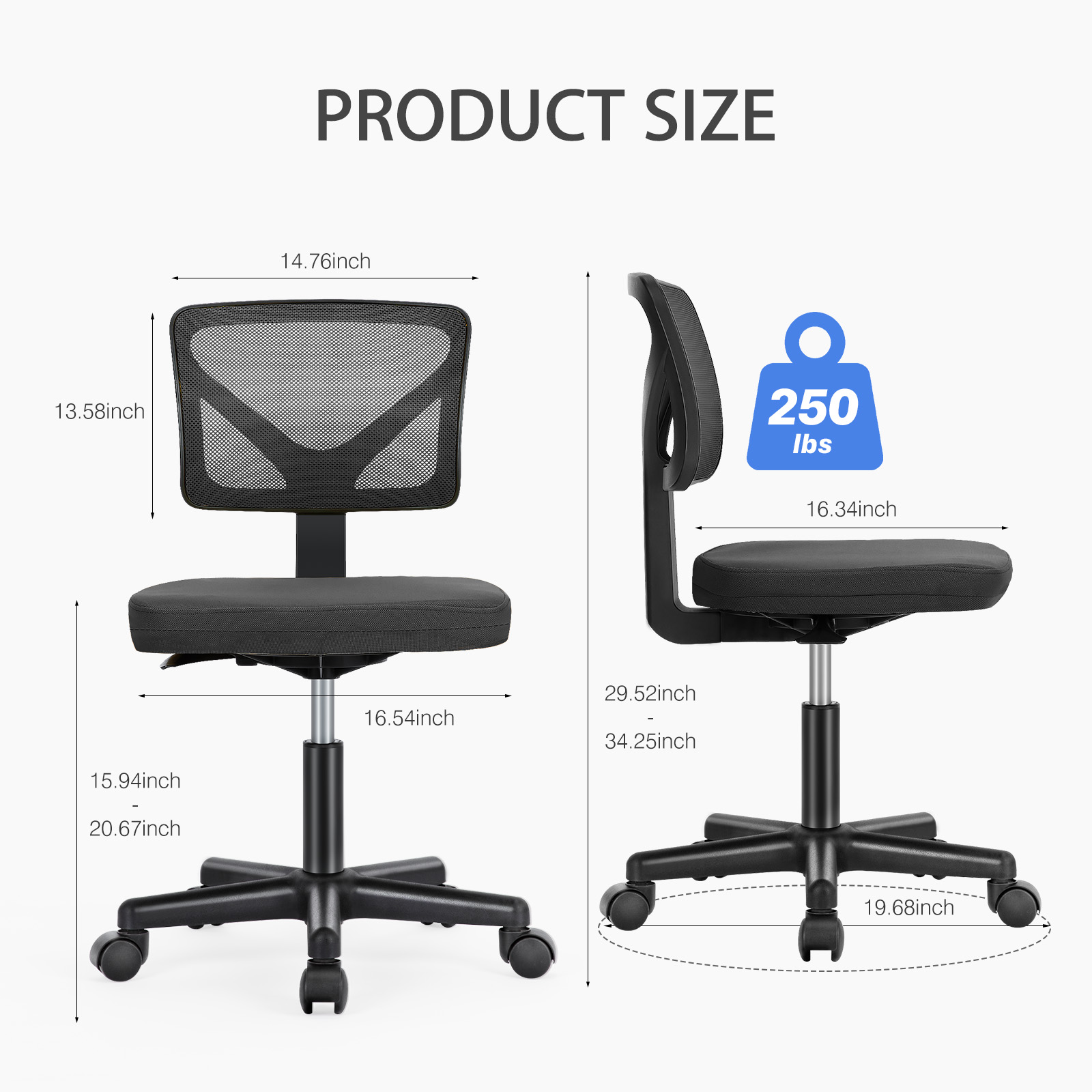 Krzesło biurowe JHK bez podłok – Task Chair Mid Back recenzja i cena