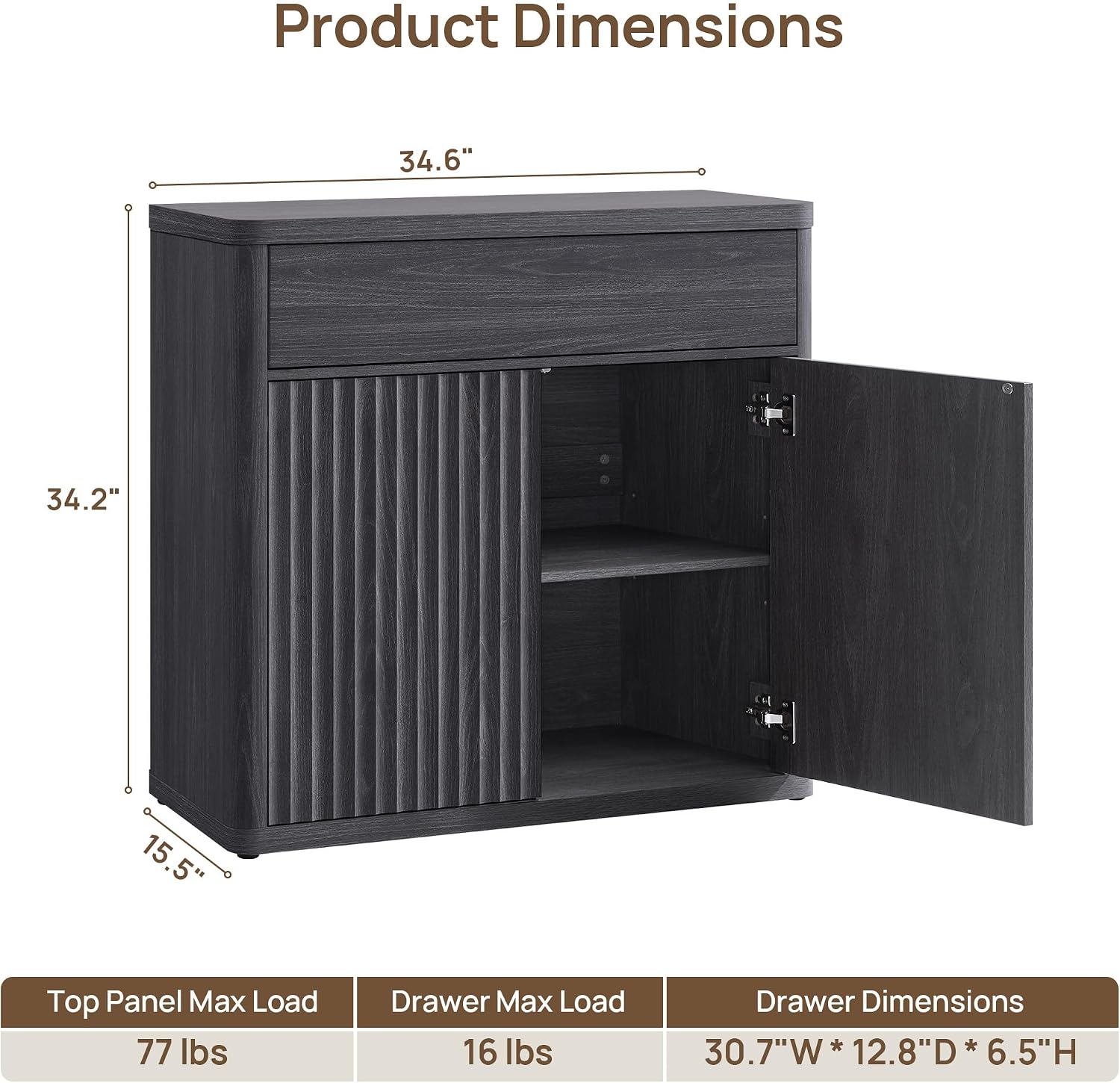 Nowoczesny kredens z żebrowany – Credenza Office Storage recenzja i cena