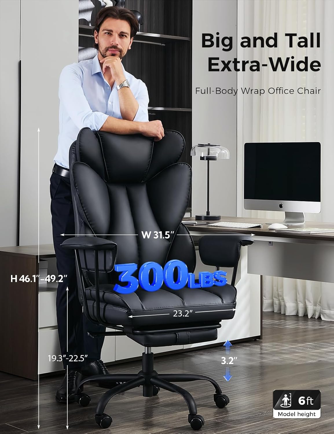Duże i wysokie krzesło biurowe – Office Footrest Cushion recenzja i cena