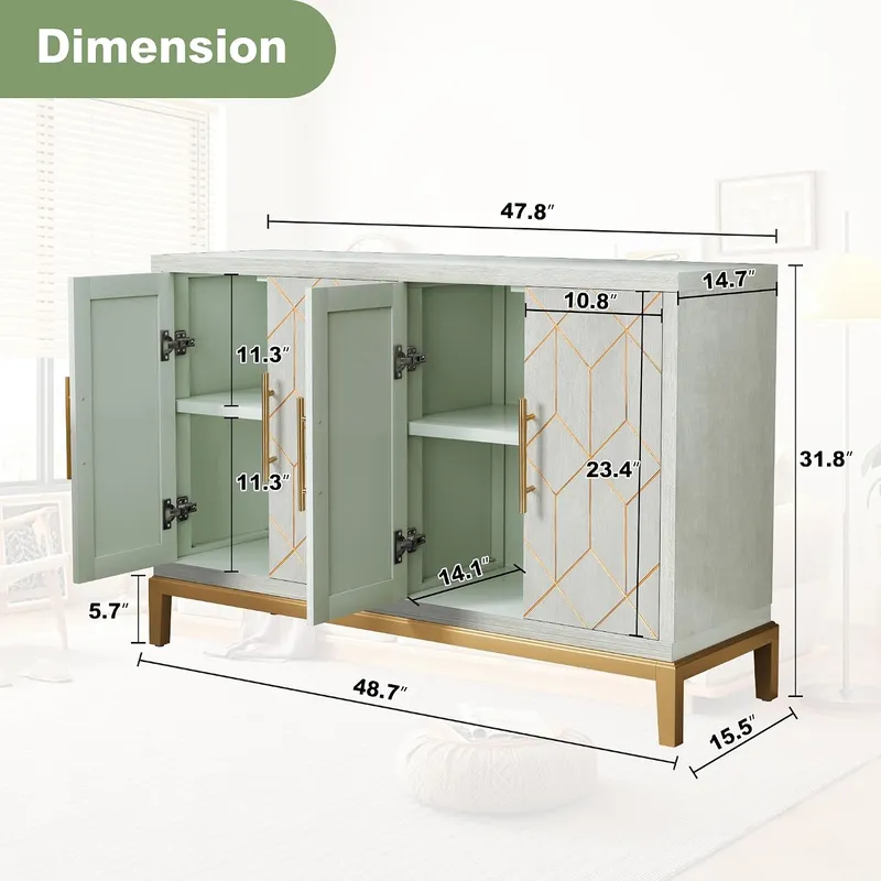 Szafka z 4 drzwiczkami, nowocz – Credenza Office Storage recenzja i cena