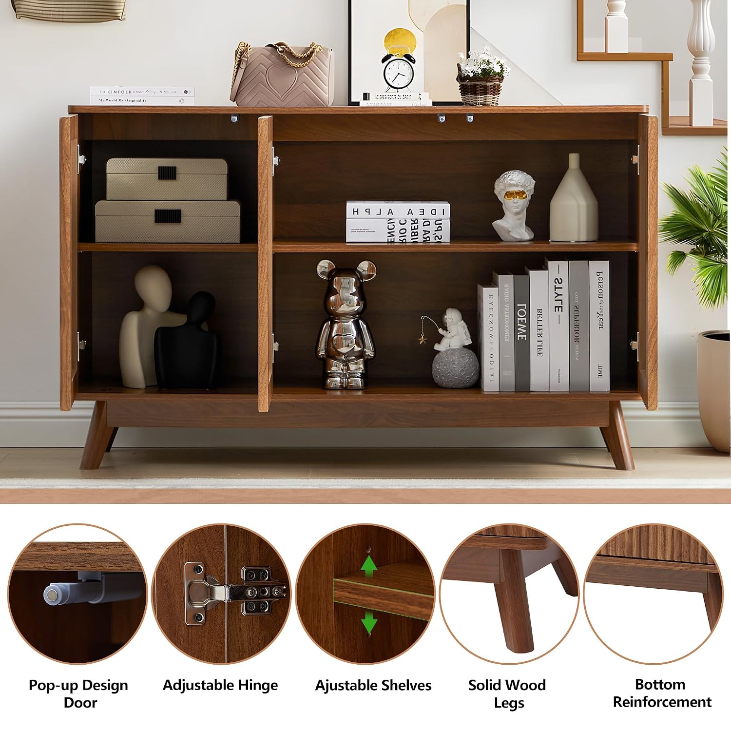 Szafka boczna z drewna orzecho – Credenza Office Storage recenzja i cena