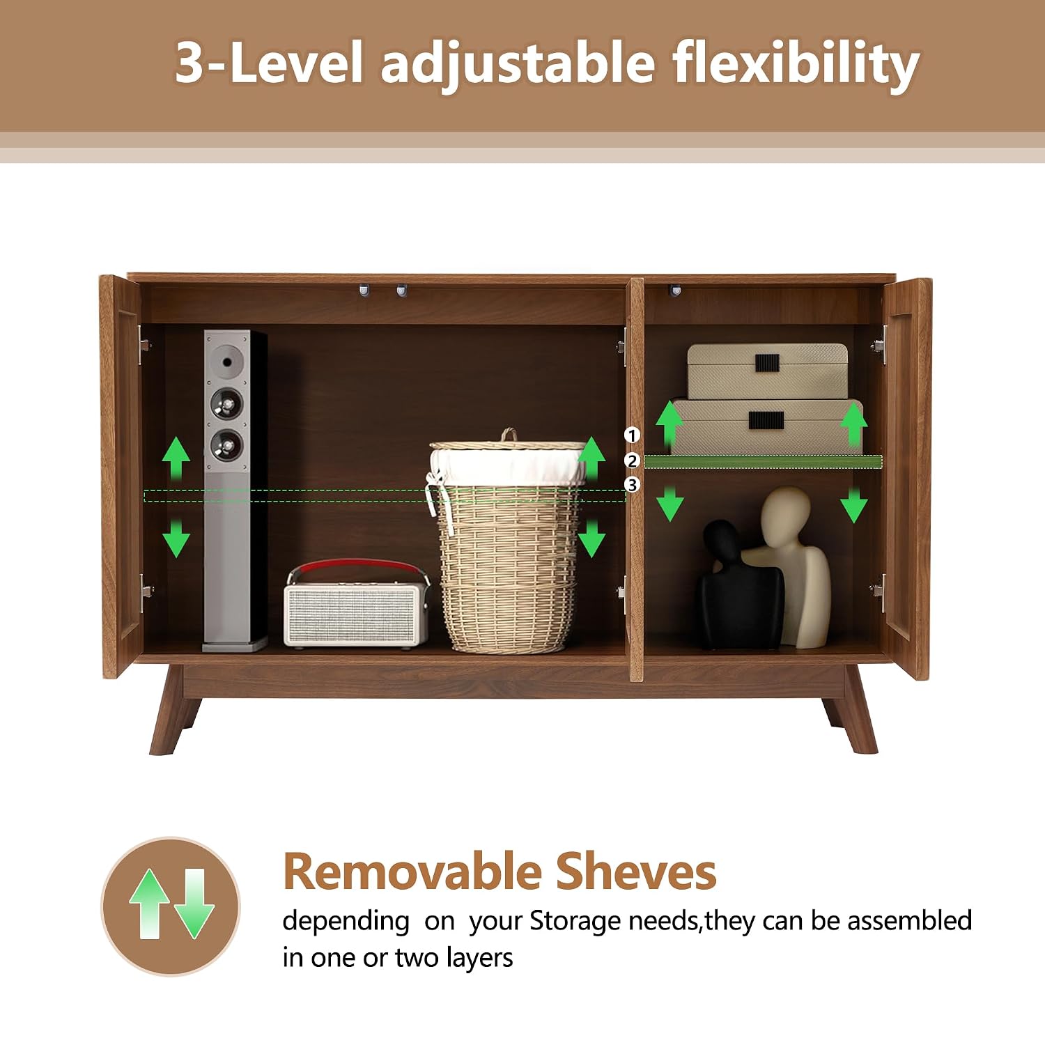 Szafka boczna z drewna orzecho – Credenza Office Storage recenzja i cena