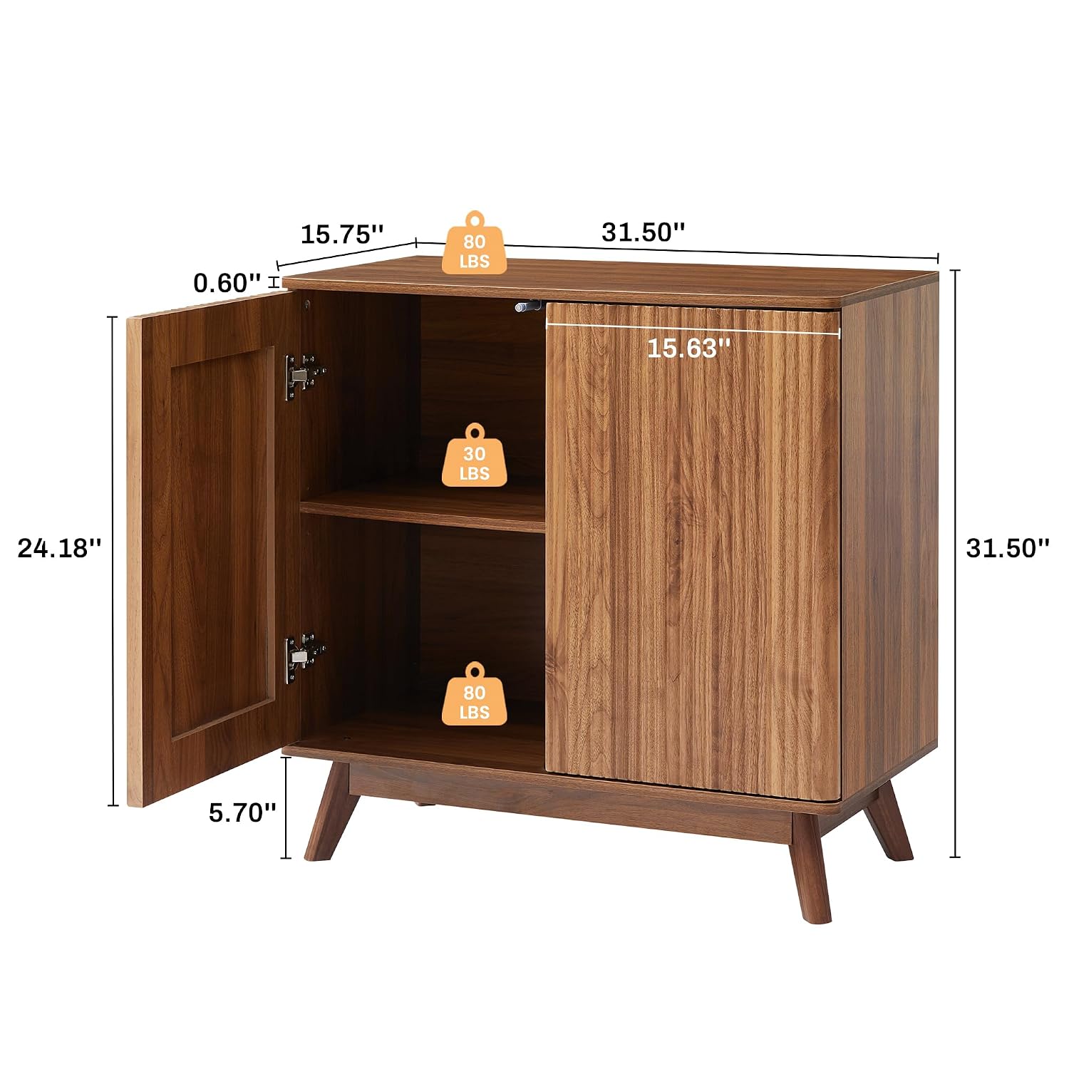 Szafka boczna z drewna orzecho – Credenza Office Storage recenzja i cena