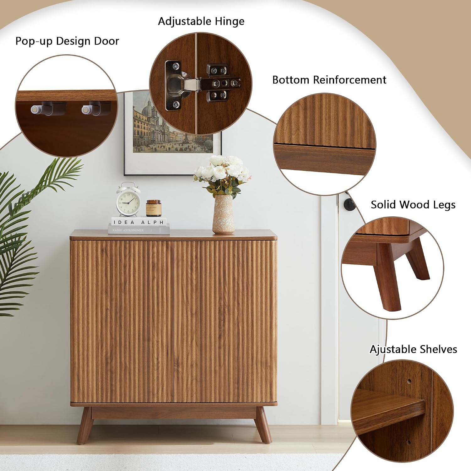 Szafka boczna z drewna orzecho – Credenza Office Storage recenzja i cena