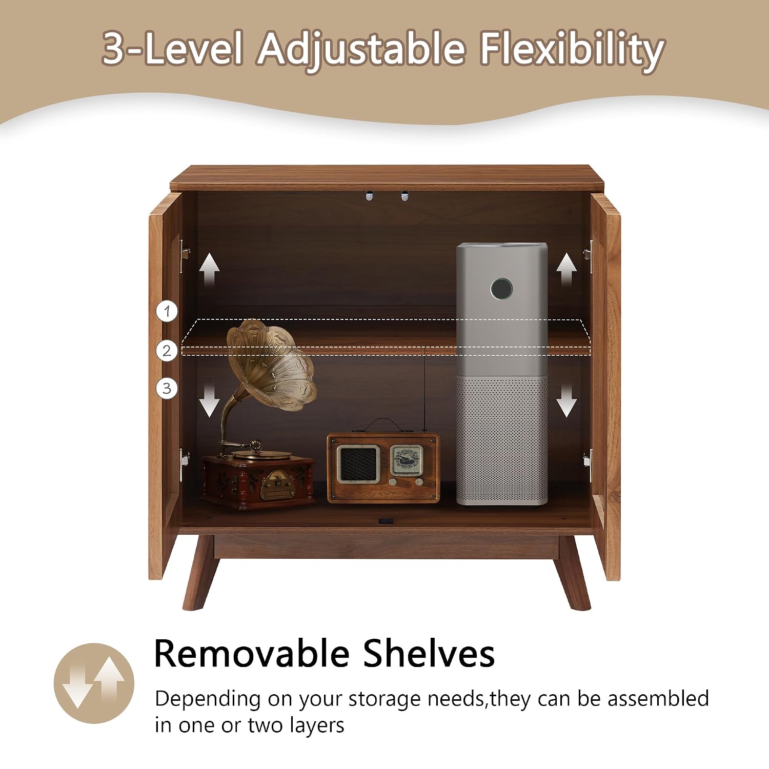 Szafka boczna z drewna orzecho – Credenza Office Storage recenzja i cena